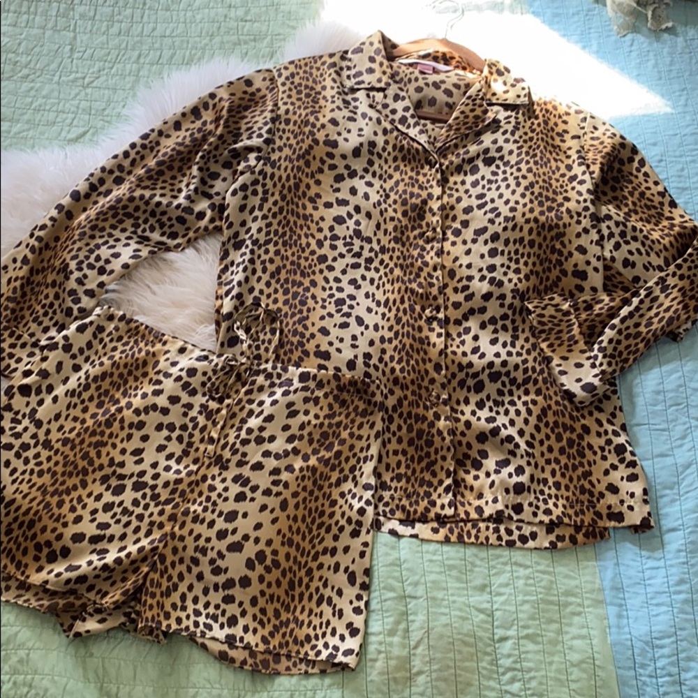 Satin Leopard Pajama Set